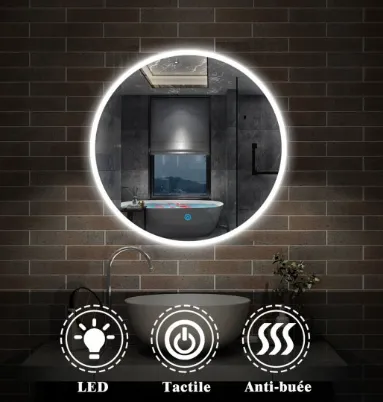 MIROIR ROND 60 à 90 CM (60cm)